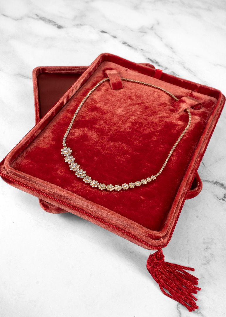 Sophie Bille Brahe Yellow And Diamond Fleur De Tennis Necklace