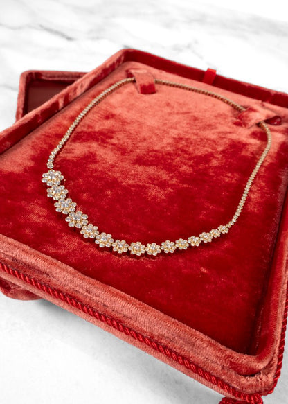 Sophie Bille Brahe Yellow And Diamond Fleur De Tennis Necklace