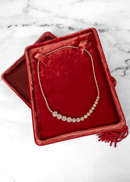Sophie Bille Brahe Yellow And Diamond Fleur De Tennis Necklace