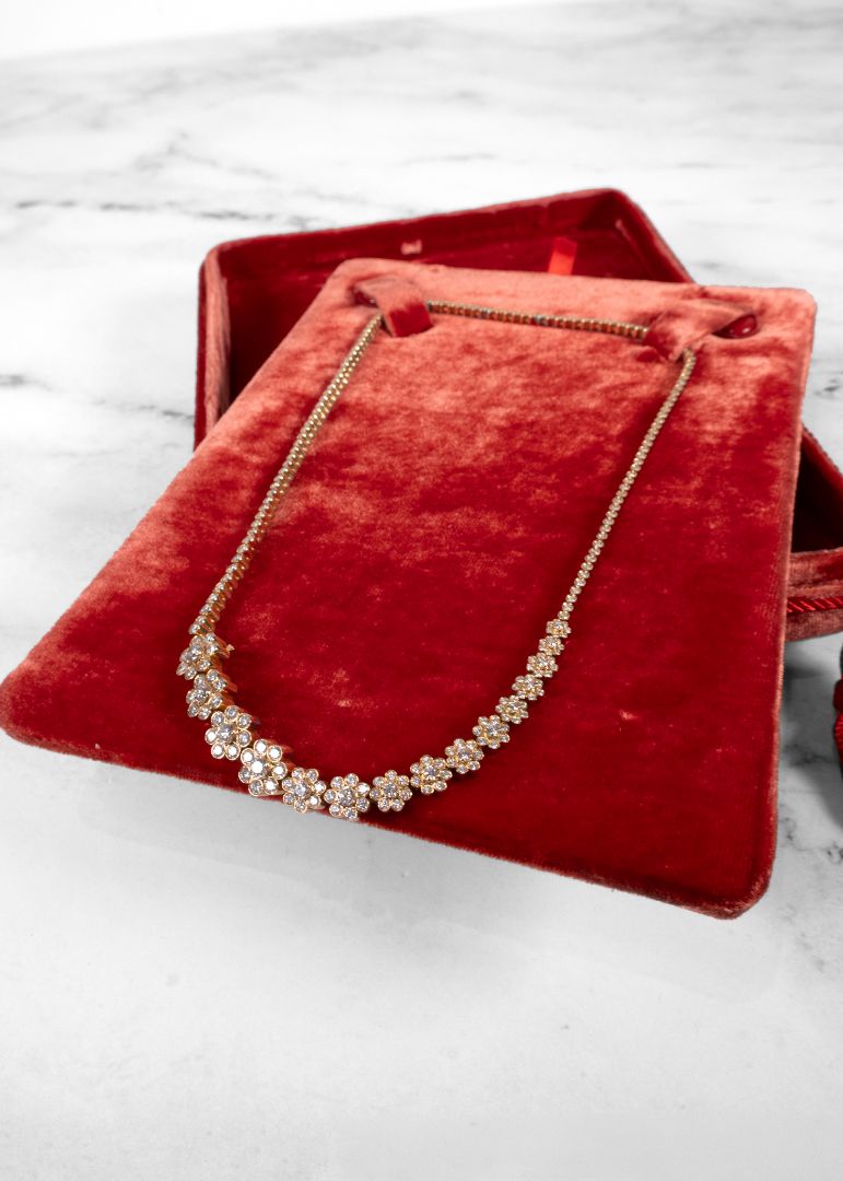 Sophie Bille Brahe Yellow And Diamond Fleur De Tennis Necklace