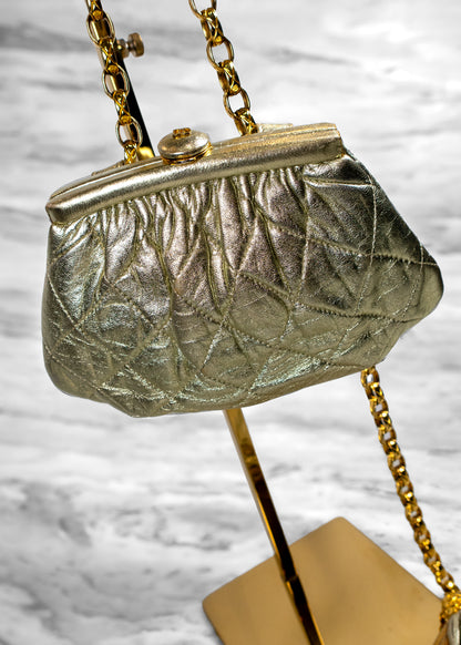 Chanel Vintage Gold Leather Tassel Belt Bag