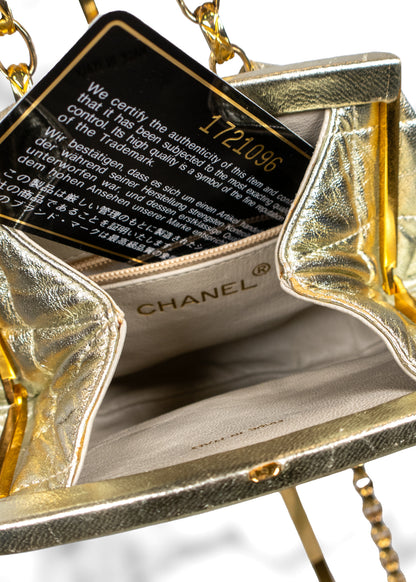Chanel Vintage Gold Leather Tassel Belt Bag