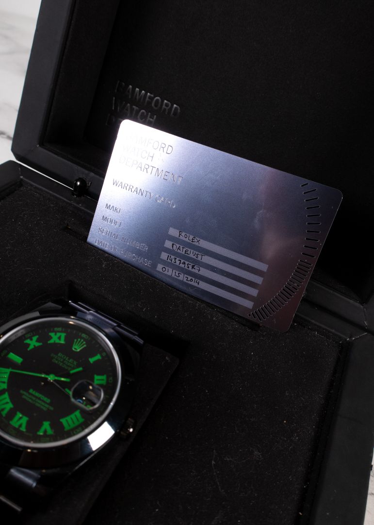 Bamford Watch Department Rolex Milgauss "Green Roman" Edition