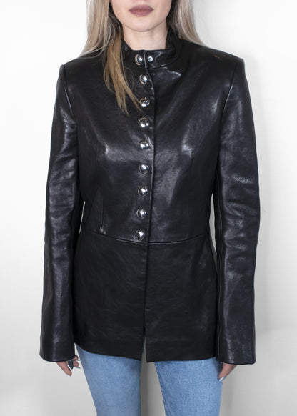 Khaite Black Leather Samuel Jacket