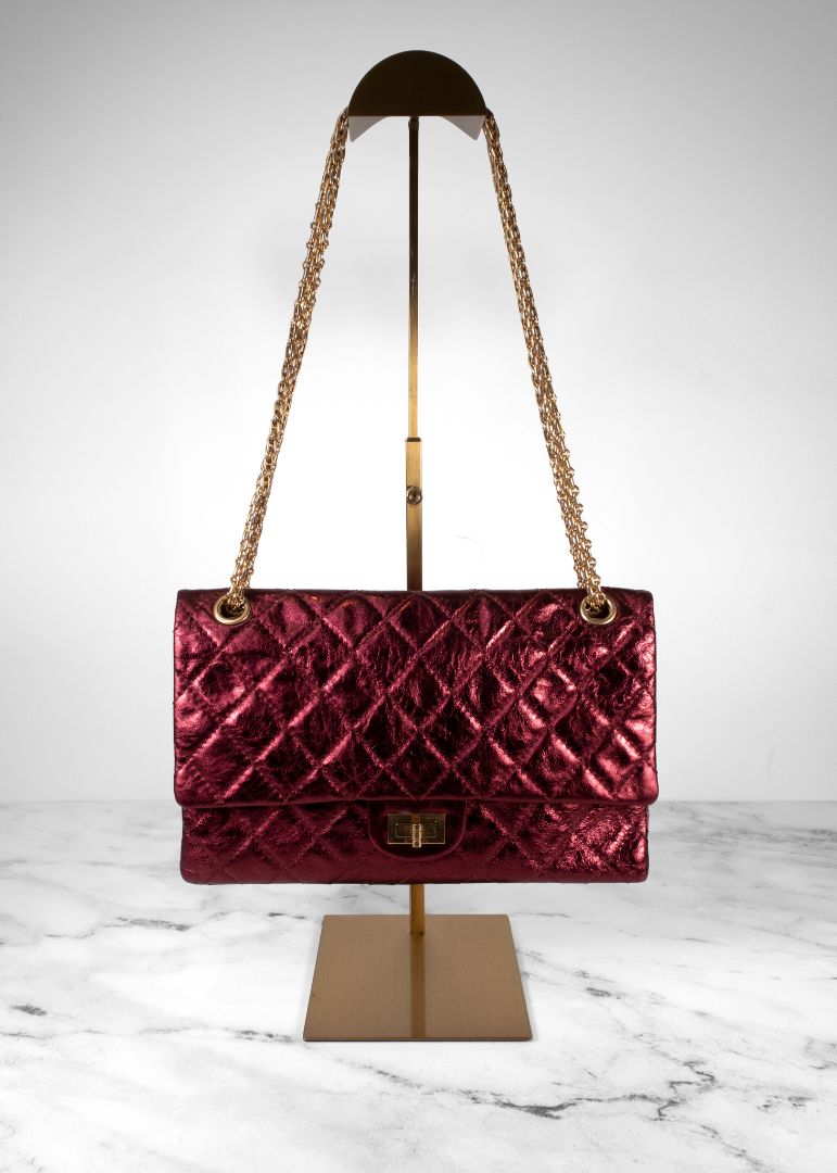 Chanel Metallic Burgundy Mademoiselle Shoulder Bag Brand New