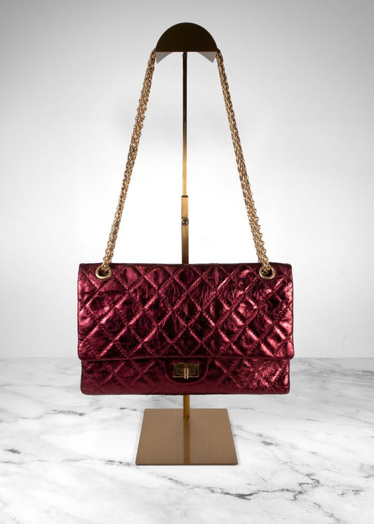 Chanel Metallic Burgundy Mademoiselle Shoulder Bag Brand New