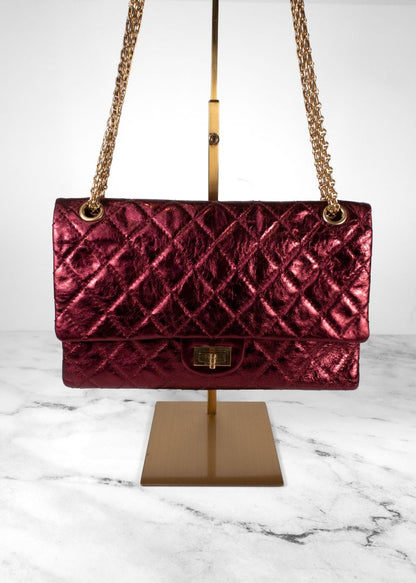 Chanel Metallic Burgundy Mademoiselle Shoulder Bag Brand New