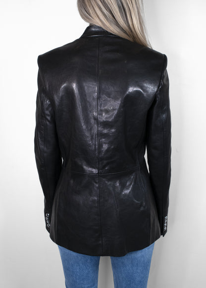 Khaite Black Leather Samuel Jacket