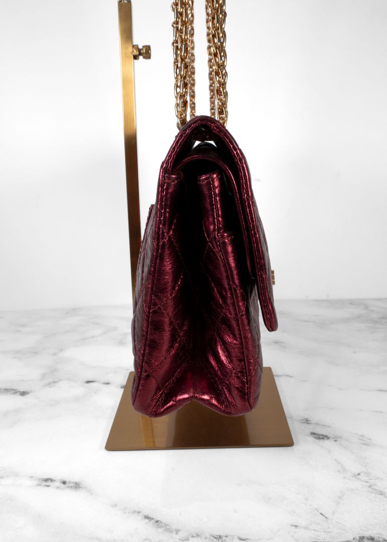 Chanel Metallic Burgundy Mademoiselle Shoulder Bag Brand New