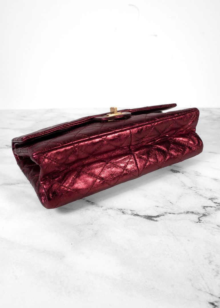 Chanel Metallic Burgundy Mademoiselle Shoulder Bag Brand New