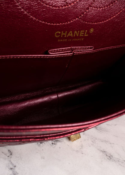 Chanel Metallic Burgundy Mademoiselle Shoulder Bag Brand New