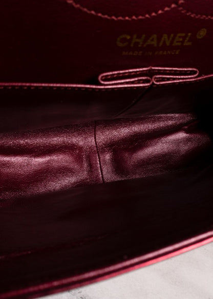 Chanel Metallic Burgundy Mademoiselle Shoulder Bag Brand New