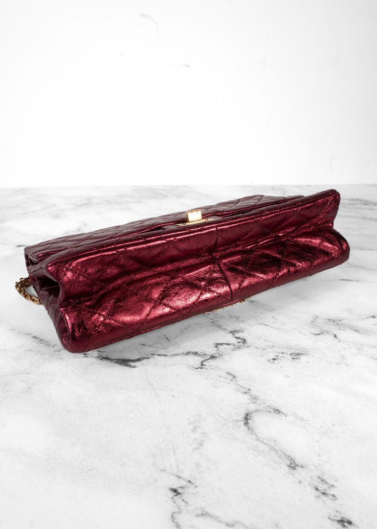 Chanel Metallic Burgundy Mademoiselle Shoulder Bag Brand New