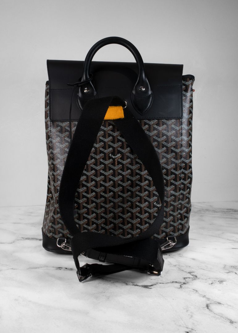 Goyard Goyardine Calfskin Alpin MM Backpack in Black