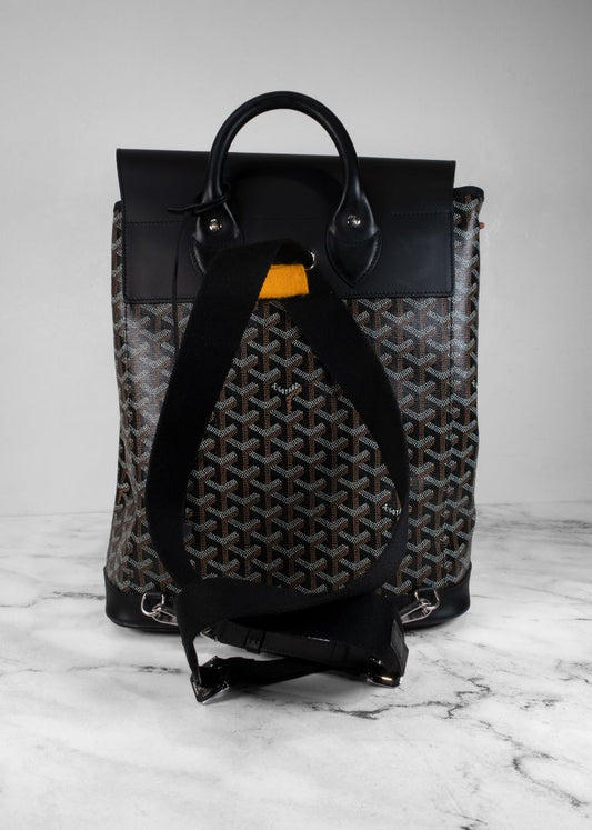 Goyard Goyardine Calfskin Alpin MM Backpack in Black
