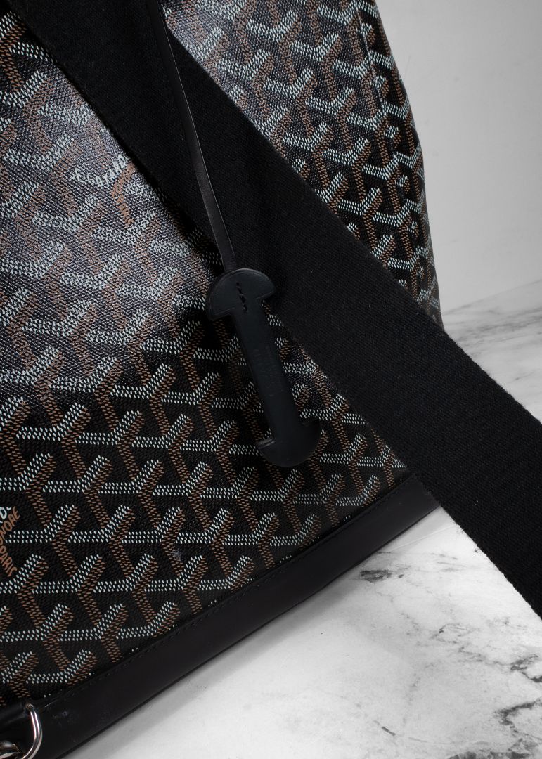 Goyard Goyardine Calfskin Alpin MM Backpack in Black