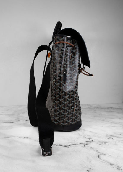 Goyard Goyardine Calfskin Alpin MM Backpack in Black