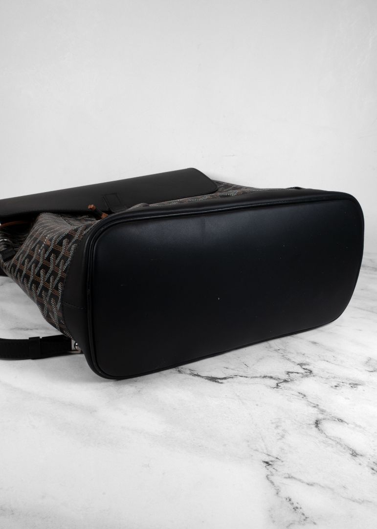 Goyard Goyardine Calfskin Alpin MM Backpack in Black