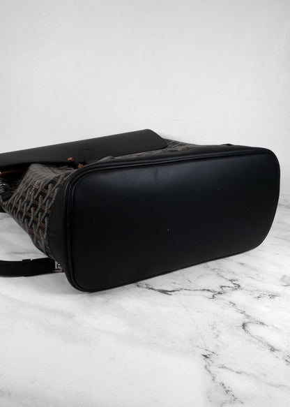 Goyard Goyardine Calfskin Alpin MM Backpack in Black