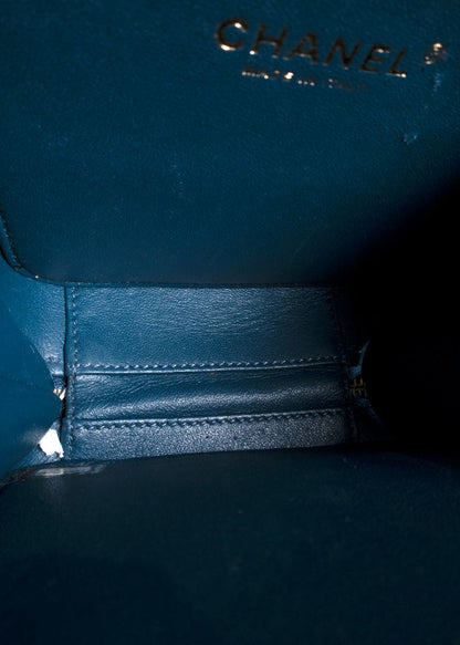 Chanel Blue Caviar Leather Small Cc Filigree Vanity Case