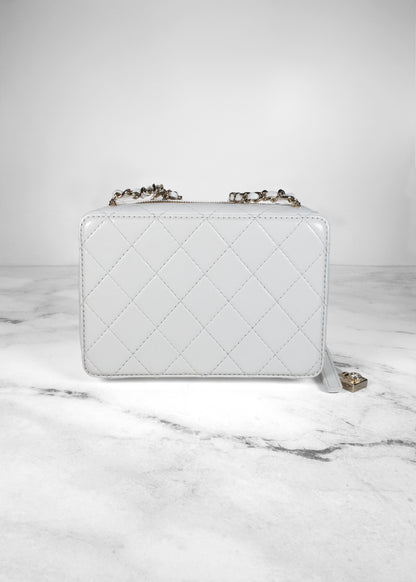 Chanel Lambskin Quilted Coco White Click Bag