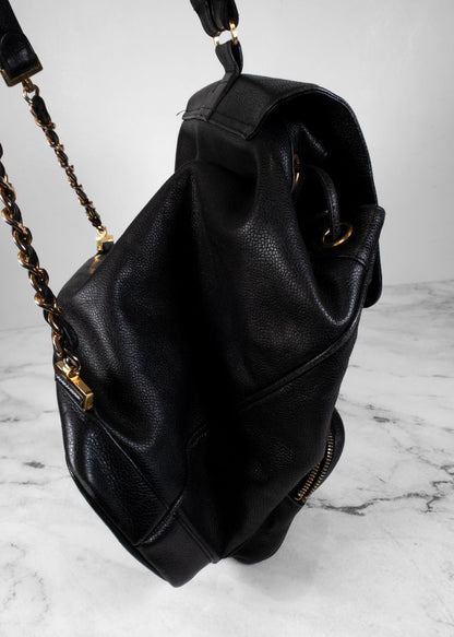 Chanel Black Caviar Leather Backpack
