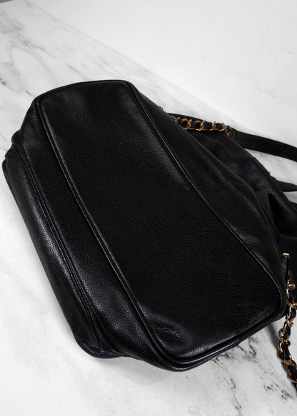 Chanel Black Caviar Leather Backpack