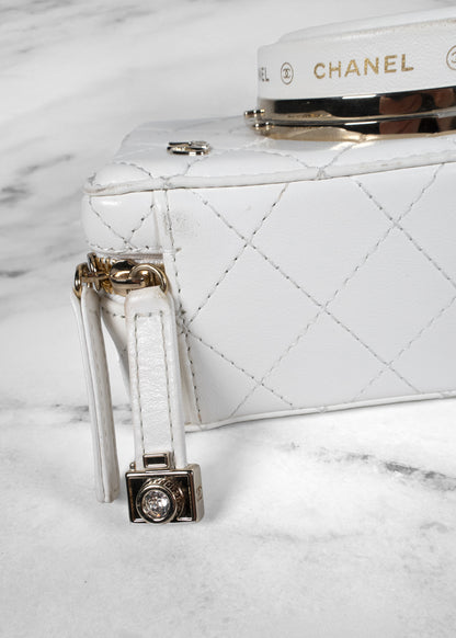 Chanel Lambskin Quilted Coco White Click Bag