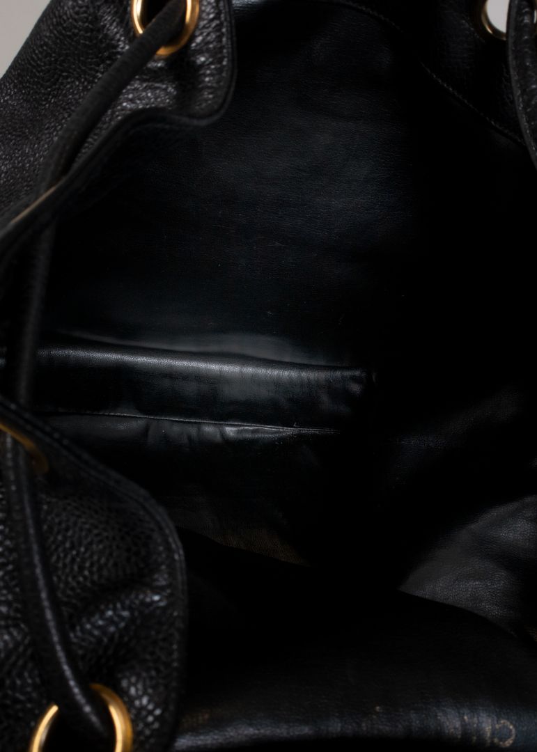 Chanel Black Caviar Leather Backpack