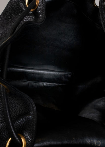 Chanel Black Caviar Leather Backpack