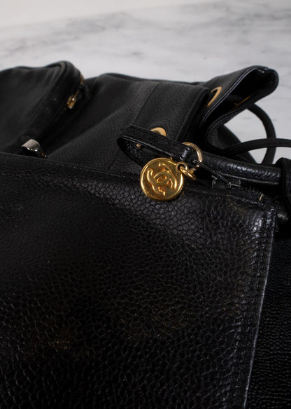 Chanel Black Caviar Leather Backpack
