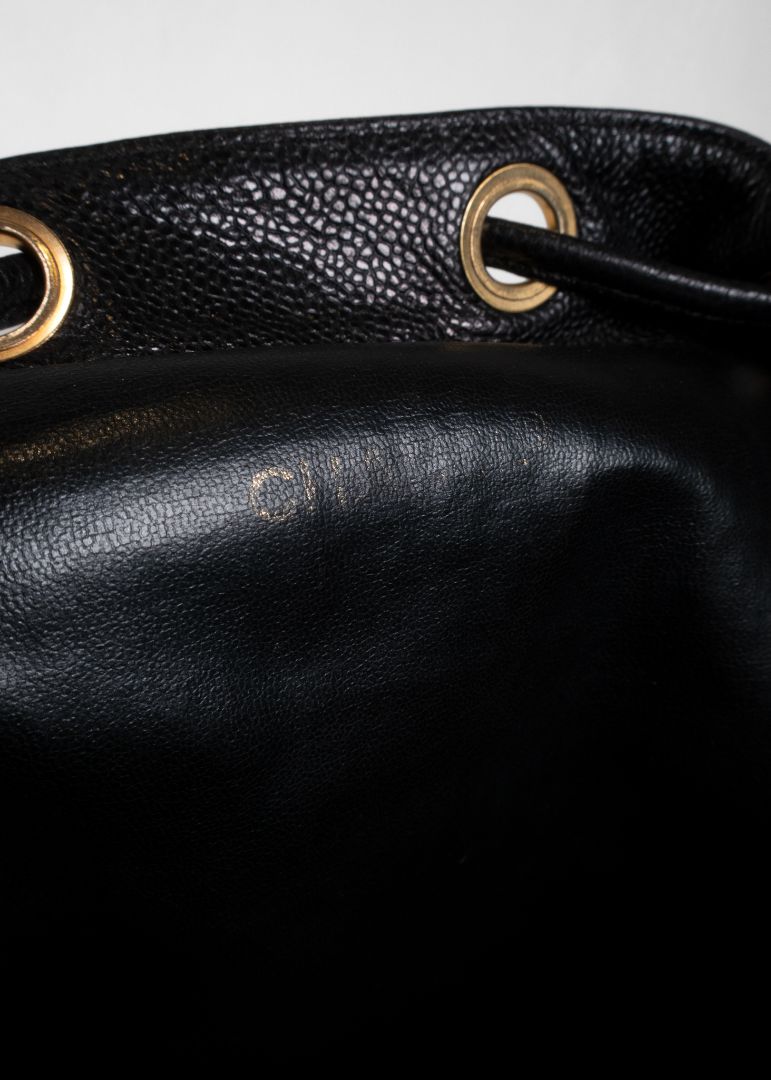 Chanel Black Caviar Leather Backpack