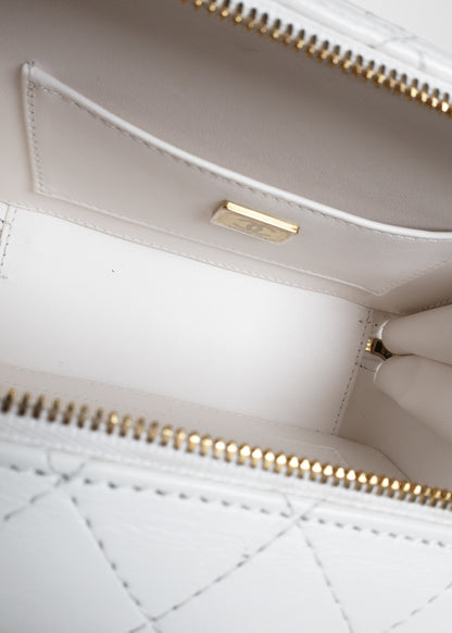 Chanel Lambskin Quilted Coco White Click Bag