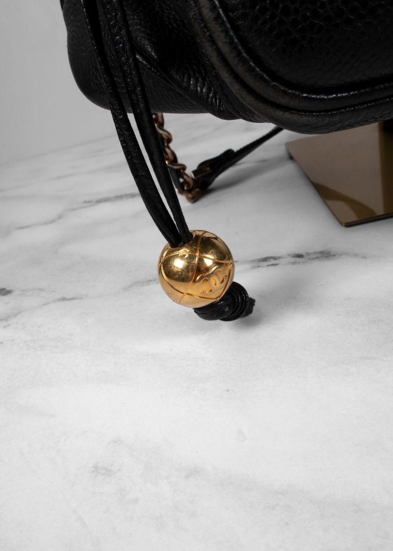 Chanel Black Caviar Leather Backpack