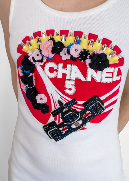 Chanel Embellished Formula 1-Inspired Fitted Dress