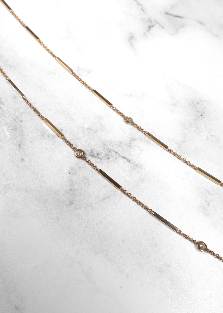 Jaquie Aiche Gold Chain Custom-Made Diamond Necklace