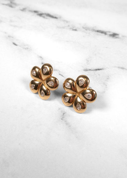 Brent Neale Gold Mini Petal Flower Earrings