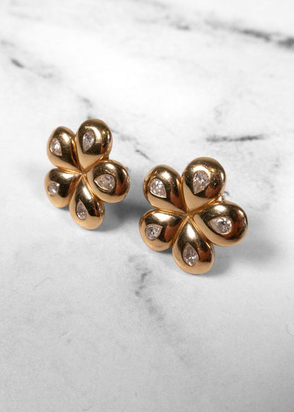 Brent Neale Gold Mini Petal Flower Earrings