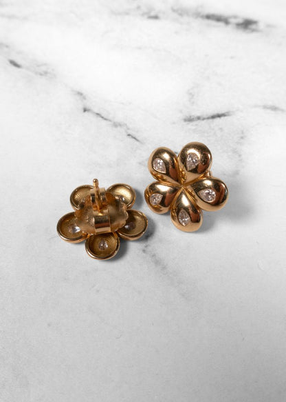 Brent Neale Gold Mini Petal Flower Earrings