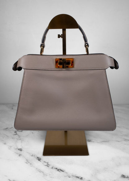 Fendi Peekaboo ISeeU Small Tortoiseshell Plexiglass Trim Leather Bag