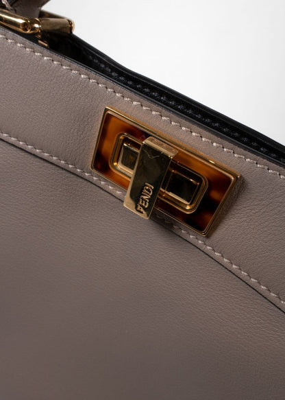 Fendi Peekaboo ISeeU Small Tortoiseshell Plexiglass Trim Leather Bag