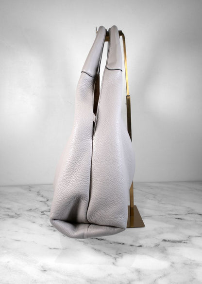 Gucci Light Grey Leather Large Hobo Bag