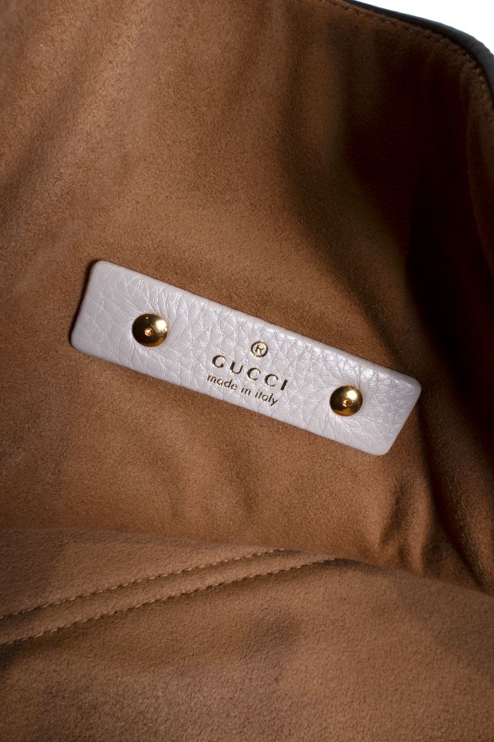 Gucci Light Grey Leather Large Hobo Bag