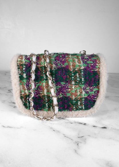Chanel Coco Neige Tweed and Shearling Large Flap Bag