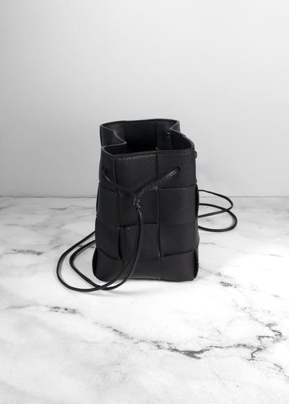 Bottega Veneta Nappa Maxi Intrecciato Cassette Black Bucket Bag