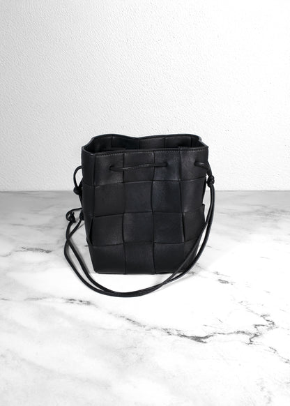 Bottega Veneta Nappa Maxi Intrecciato Cassette Black Bucket Bag