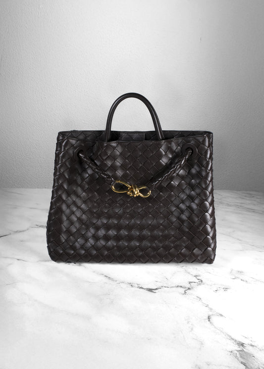 Bottega Veneta Andiamo Medium Woven Tote