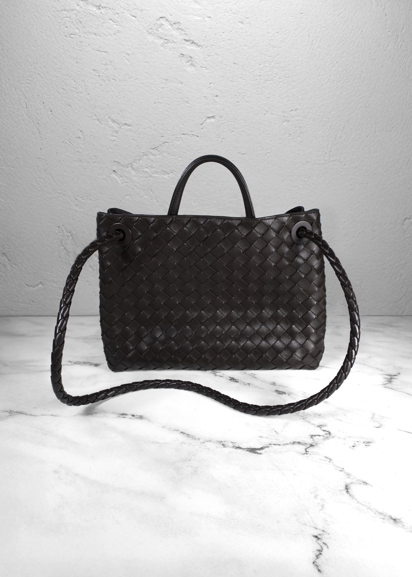 Bottega Veneta Andiamo Medium Woven Tote