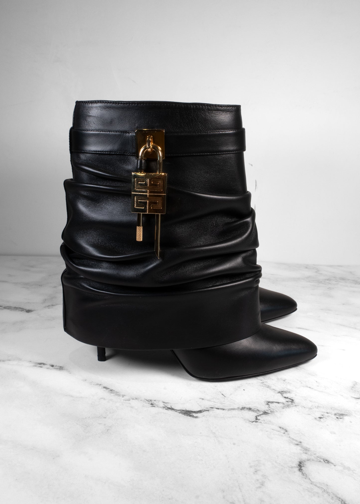 Givenchy Shark Lock Stiletto Ankle Boots in Nappa Leather