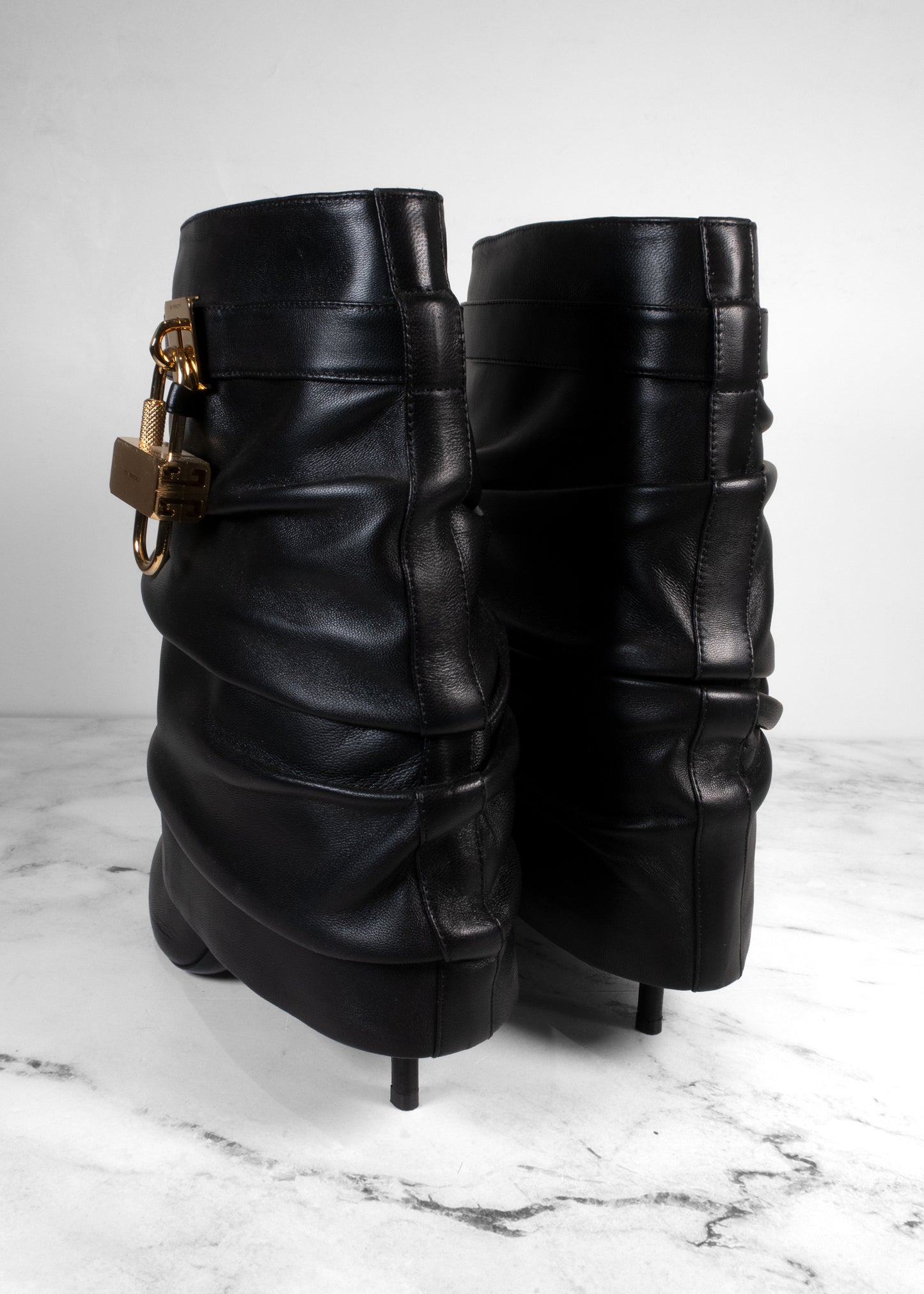 Givenchy Shark Lock Stiletto Ankle Boots in Nappa Leather